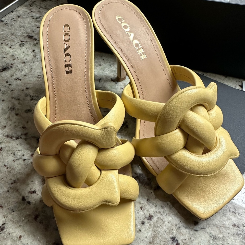 Gorgeous new in box Coach Kellie leather sandals - size 8.5